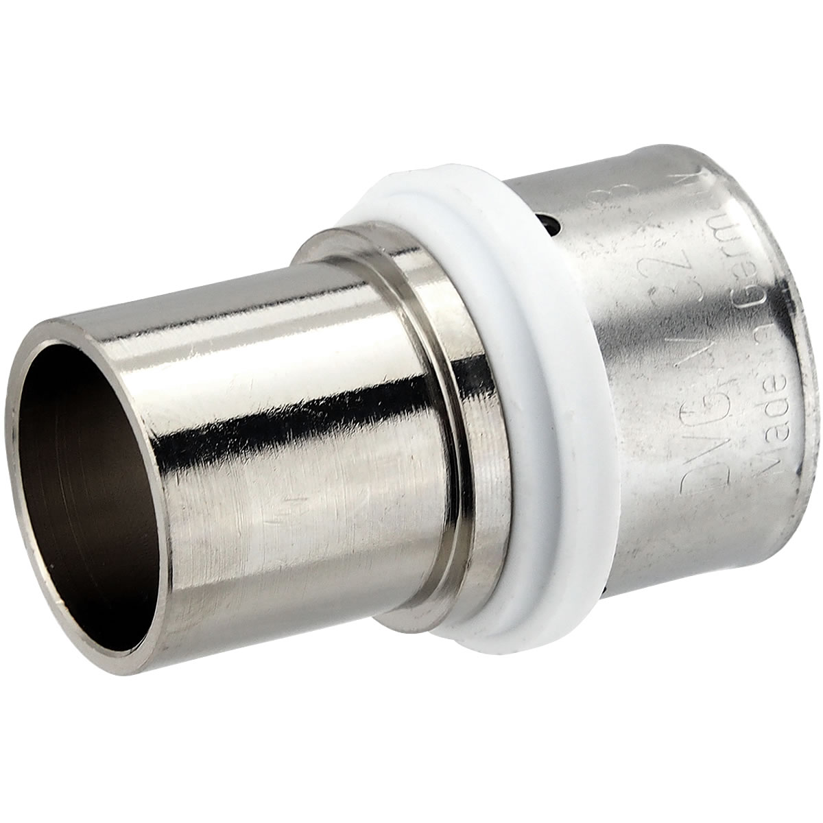 Pressfitting-Übergang 32 x 3,0 mm MV-Rohr auf 28 mm Kupferrohr - Pressanschluss vernickelt